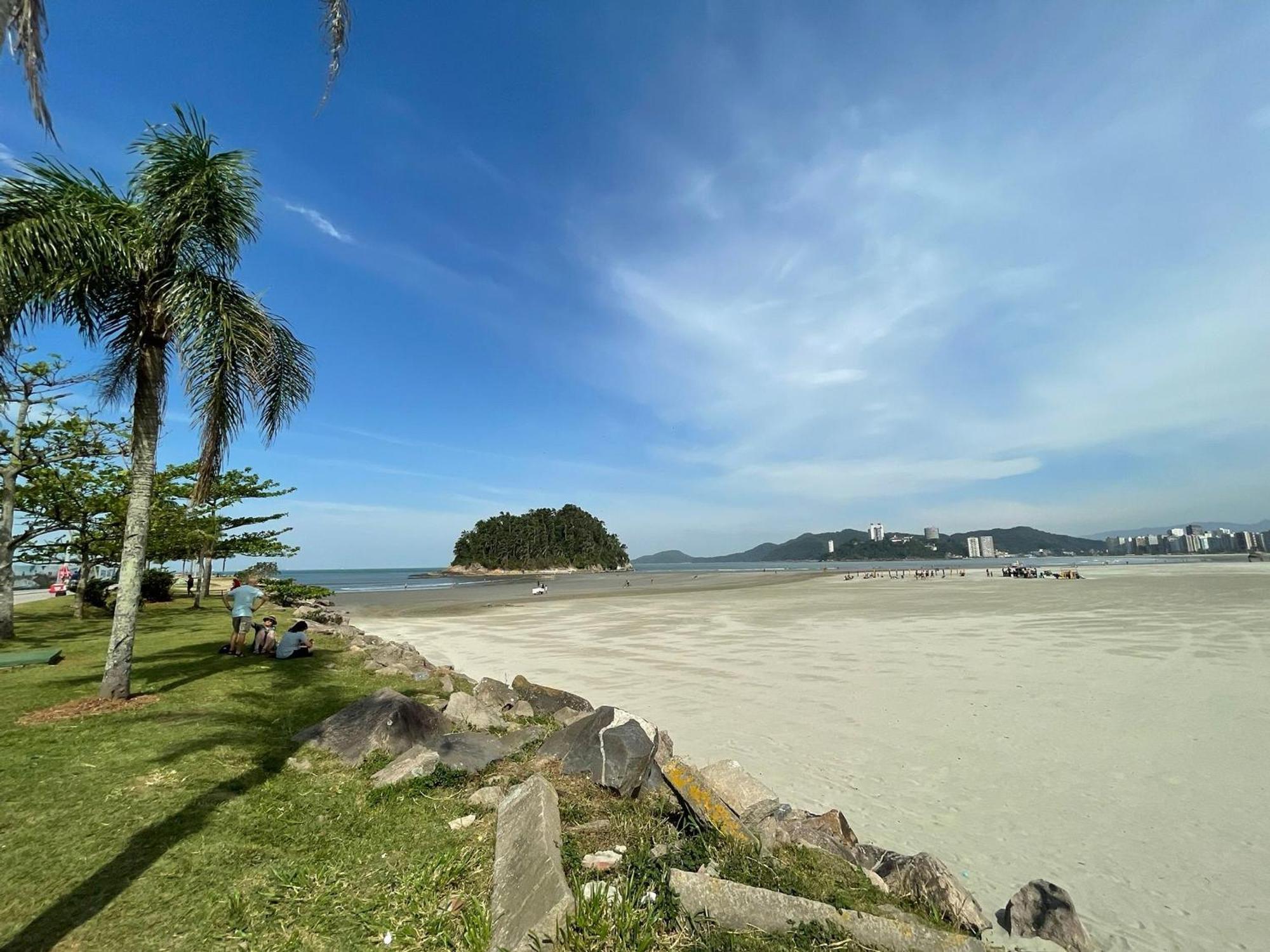 Ap Pe Na Areia Vista Parcial Mar Apartman Santos Kültér fotó